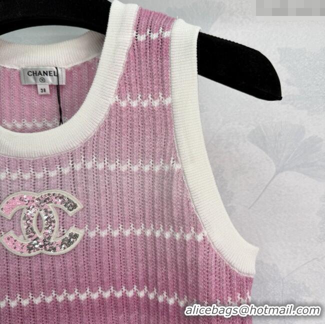 ​Classic Discount Chanel Knit Vest 061001 Pink 2025