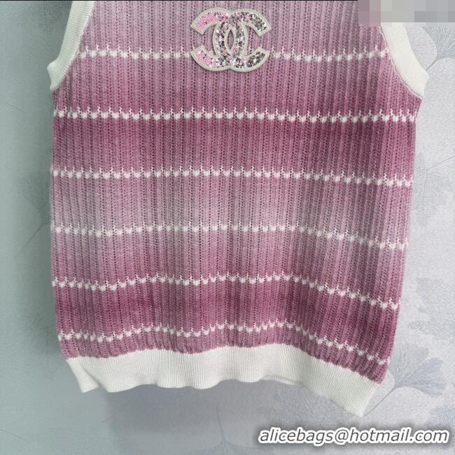 ​Classic Discount Chanel Knit Vest 061001 Pink 2025