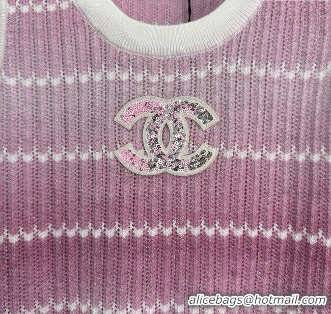 ​Classic Discount Chanel Knit Vest 061001 Pink 2025