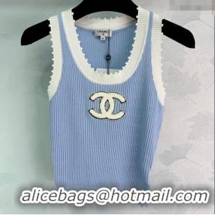 ​Luxury Cheap Chanel Knit Vest 061106 Blue 2025