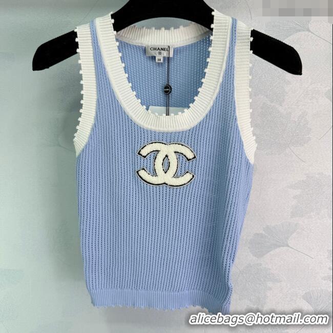​Luxury Cheap Chanel Knit Vest 061106 Blue 2025