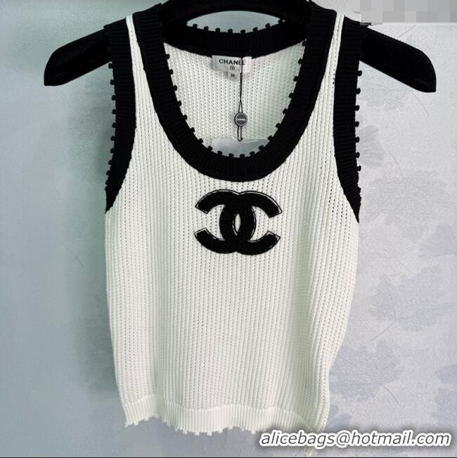 New Style Chanel Knit Vest 061106 White 2025