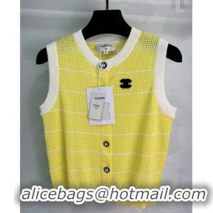 Spot Bulk Chanel Knit Vest 061107 Yellow 2025