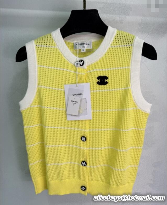 Spot Bulk Chanel Knit Vest 061107 Yellow 2025