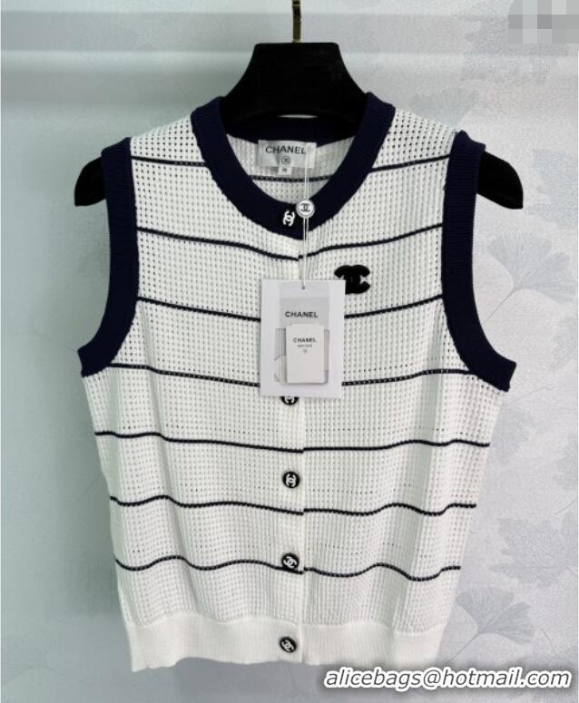 ​New Cheap Chanel Knit Vest 061107 White 2025
