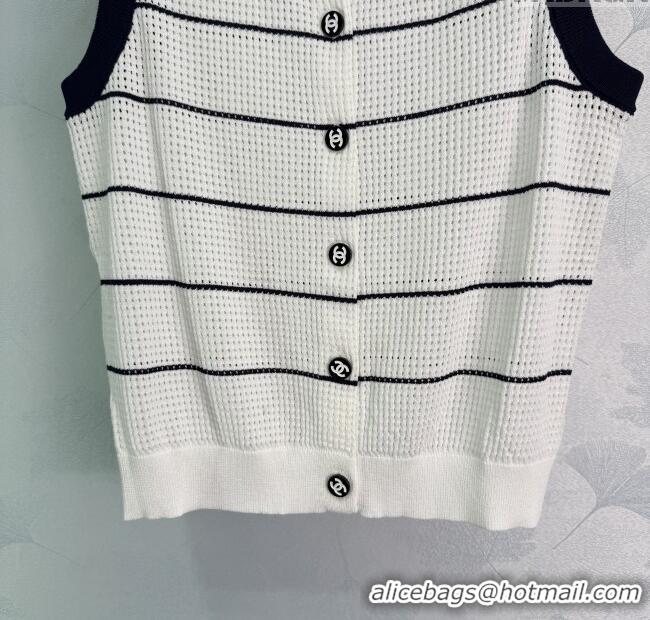 ​New Cheap Chanel Knit Vest 061107 White 2025