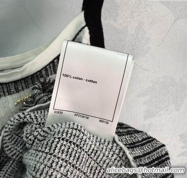 New Design Chanel Cotton Vest 061108 Black/White 2025