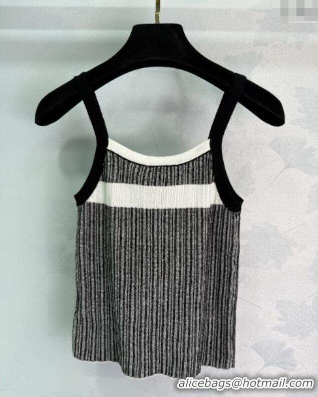 New Design Chanel Cotton Vest 061108 Black/White 2025