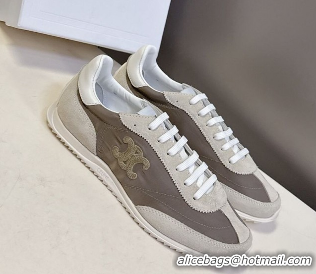 Good Quality Celine Racer Low top Sneakers in Nylon and Suede Grey 50826140