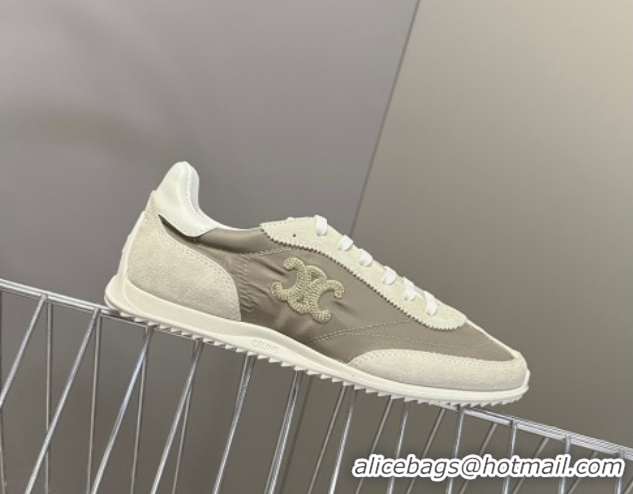 Good Quality Celine Racer Low top Sneakers in Nylon and Suede Grey 50826140
