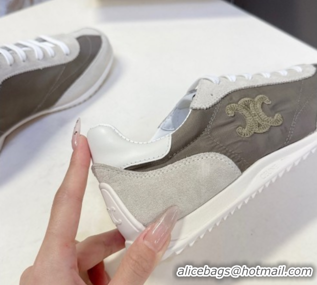 Good Quality Celine Racer Low top Sneakers in Nylon and Suede Grey 50826140