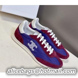 Best Product Celine Racer Low top Sneakers in Nylon and Suede Blue/Red 0826141