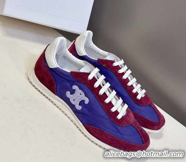 Best Product Celine Racer Low top Sneakers in Nylon and Suede Blue/Red 0826141