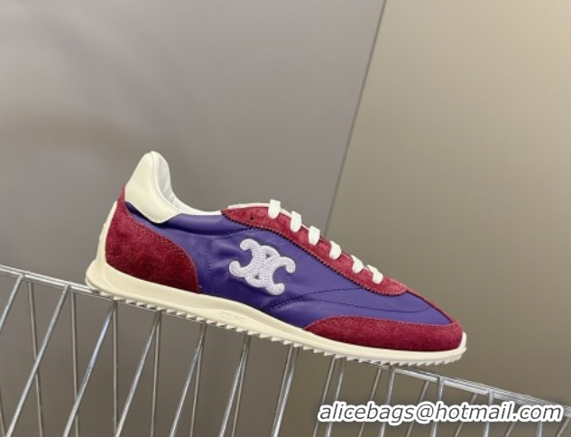 Best Product Celine Racer Low top Sneakers in Nylon and Suede Blue/Red 0826141