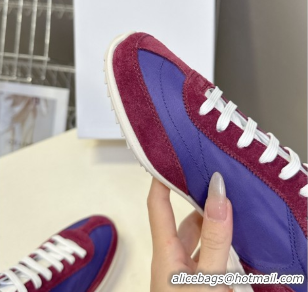 Best Product Celine Racer Low top Sneakers in Nylon and Suede Blue/Red 0826141