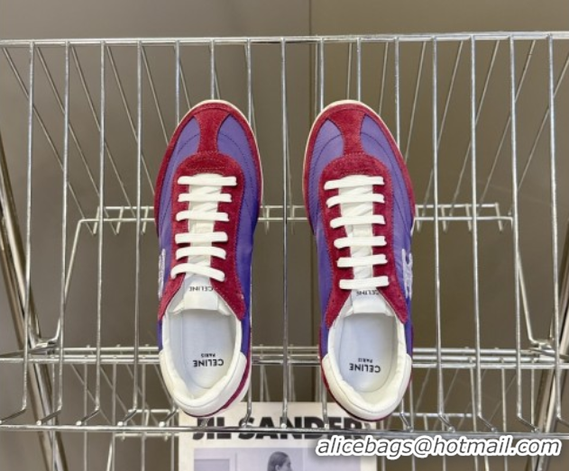 Best Product Celine Racer Low top Sneakers in Nylon and Suede Blue/Red 0826141
