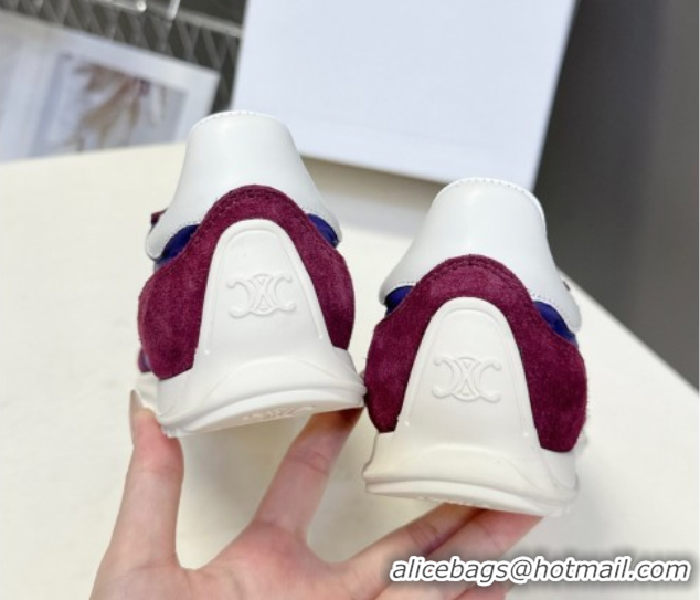 Best Product Celine Racer Low top Sneakers in Nylon and Suede Blue/Red 0826141