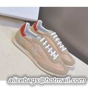 Fashion Celine Racer Low top Sneakers in Nylon and Suede Blush Pink 0826142