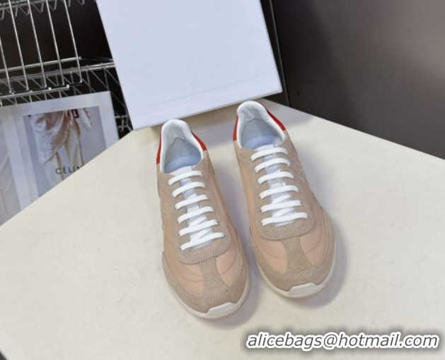 Fashion Celine Racer Low top Sneakers in Nylon and Suede Blush Pink 0826142