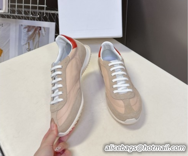 Fashion Celine Racer Low top Sneakers in Nylon and Suede Blush Pink 0826142