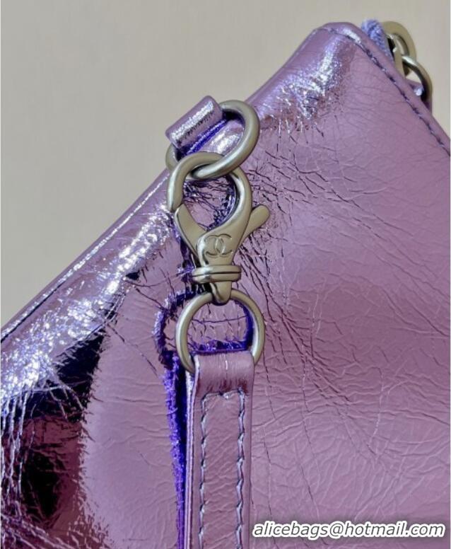 Pretty Style Chanel 22 Small Bag in Metallic Calfskin AS3260 Purple 2025 Top Quality