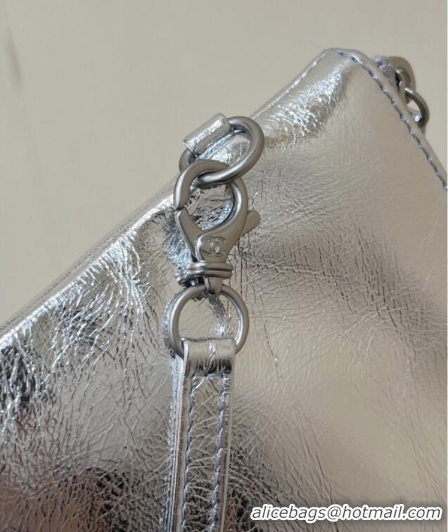 Buy Fashionable Chanel 22 Bag in Metallic Calfskin AS3261 Silver 2025 Top Quality