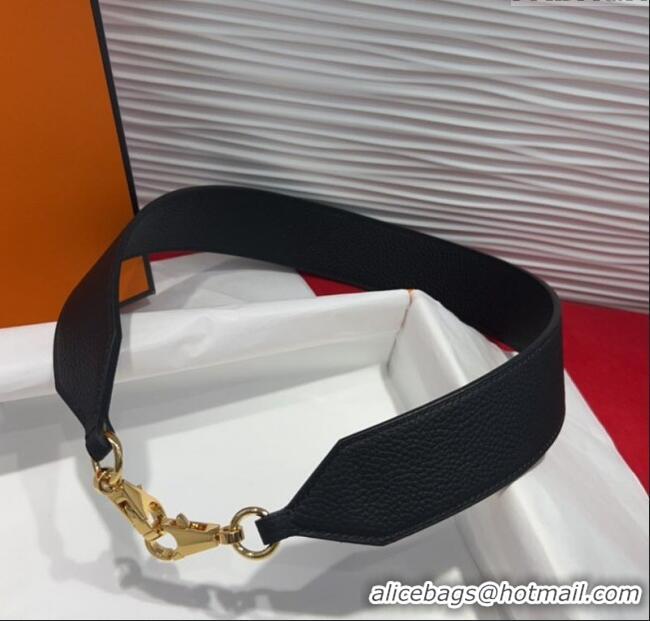 Original Cheap Hermes Kelly Pocket Shoulder Strap in Leather 4x68cm HS091203 Black/Gold 2025
