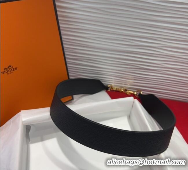 Original Cheap Hermes Kelly Pocket Shoulder Strap in Leather 4x68cm HS091203 Black/Gold 2025