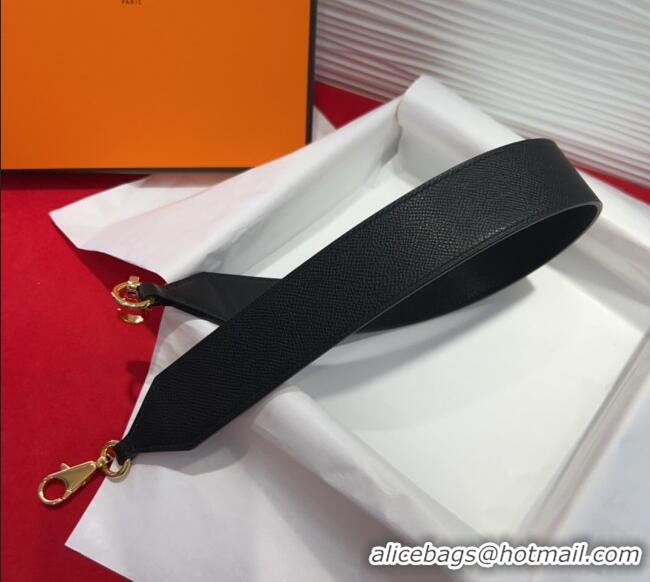 Original Cheap Hermes Kelly Pocket Shoulder Strap in Leather 4x68cm HS091203 Black/Gold 2025