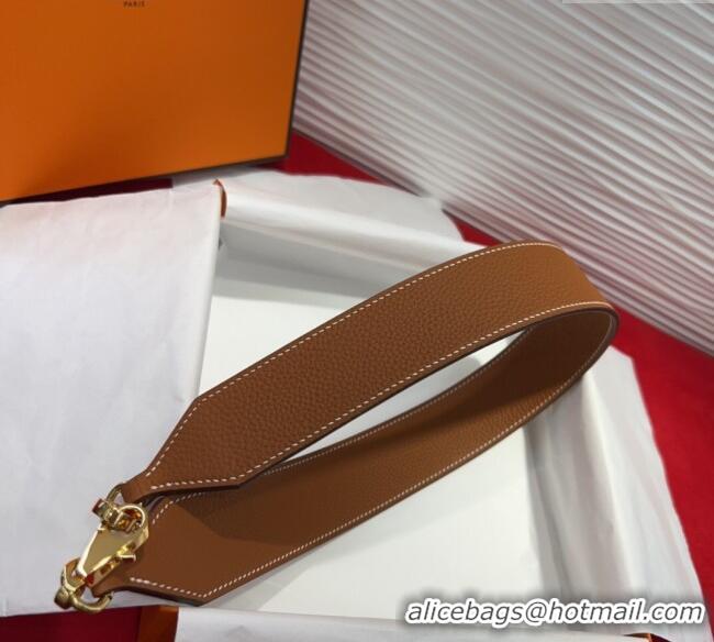 Most Popular Hermes Kelly Pocket Shoulder Strap in Leather 4x68cm HS091203 Brown/Gold 2025