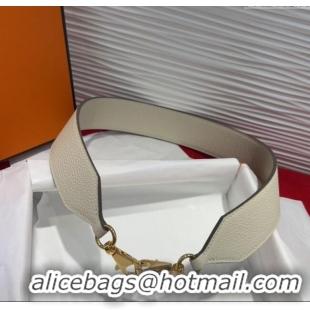 Super Quality Hermes Kelly Pocket Shoulder Strap in Leather 4x68cm HS091203 White/Gold 2025