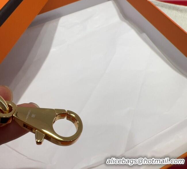 Super Quality Hermes Kelly Pocket Shoulder Strap in Leather 4x68cm HS091203 White/Gold 2025