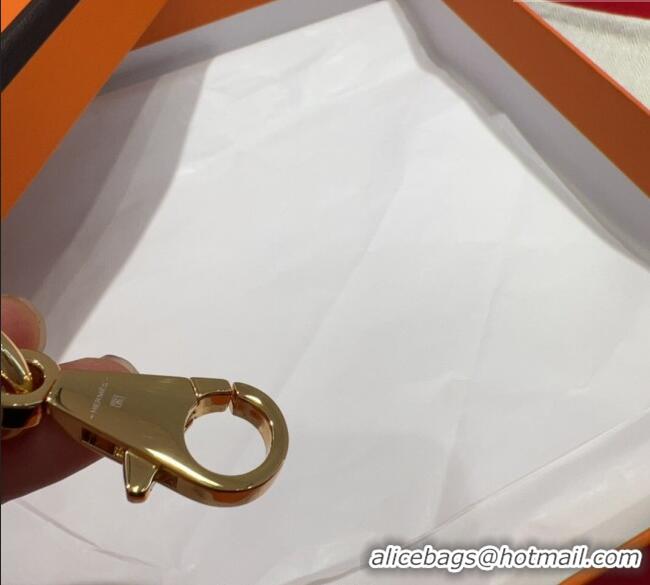 Spot Bulk Hermes Kelly Pocket Shoulder Strap in Leather 4x68cm HS091203 Grey/Gold 2025