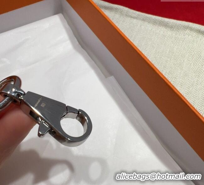 New Design Hermes Kelly Pocket Shoulder Strap in Leather 4x68cm HS091203 White/Silver 2025