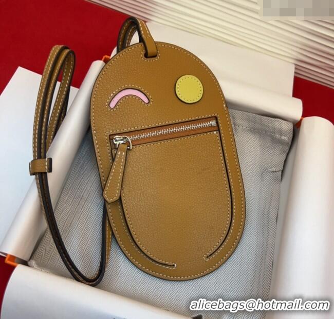 New Product Hermes In The Loop Phone To Go Wink Large Pouch in Leather H2140 Brown 2025