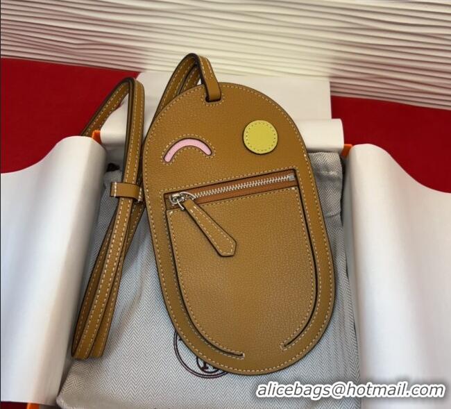 New Product Hermes In The Loop Phone To Go Wink Large Pouch in Leather H2140 Brown 2025