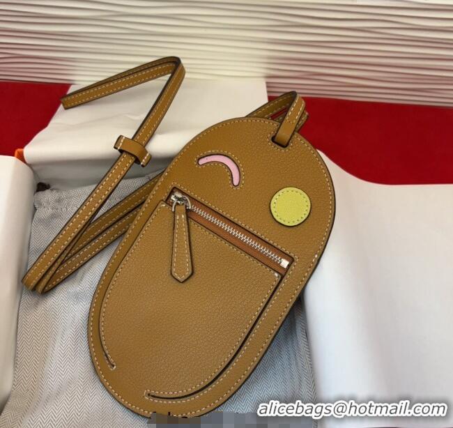 New Product Hermes In The Loop Phone To Go Wink Large Pouch in Leather H2140 Brown 2025