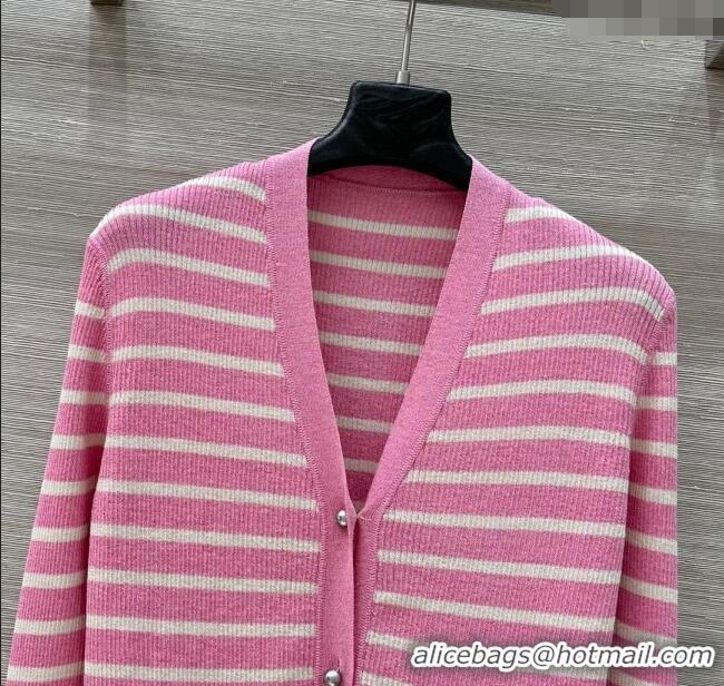 Luxury Classic Dior Striped Cardigan DR061111 Pink 2025
