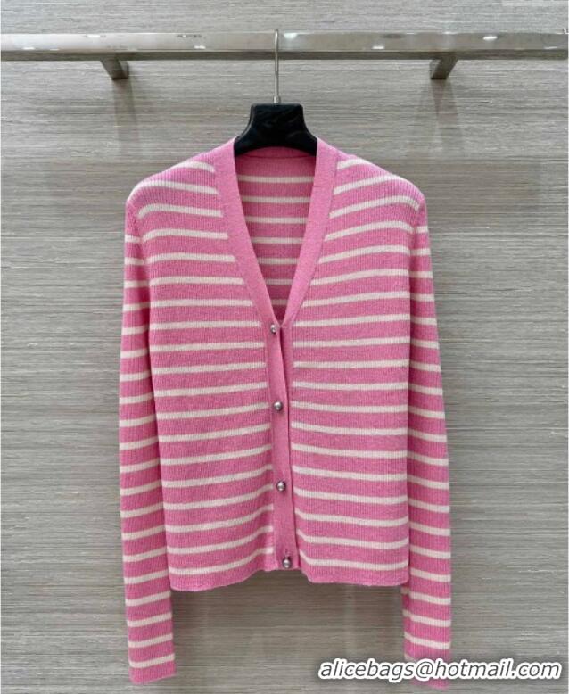 Luxury Classic Dior Striped Cardigan DR061111 Pink 2025