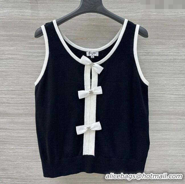 ​New Style Cheap Chanel Vest with Bow CH061112 Black 2025