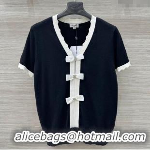 ​Cheap Wholesale Chanel Top with Bow CH061112 Black 2025