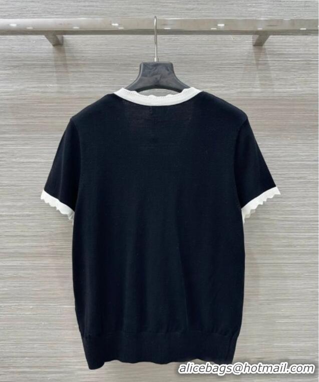 ​Cheap Wholesale Chanel Top with Bow CH061112 Black 2025