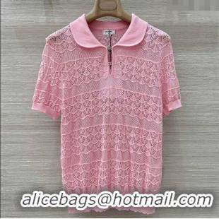 Best Price Chanel Knit Top with Strass CC CH061201 Pink 2025