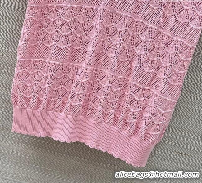 Best Price Chanel Knit Top with Strass CC CH061201 Pink 2025