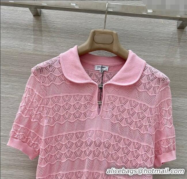 Best Price Chanel Knit Top with Strass CC CH061201 Pink 2025