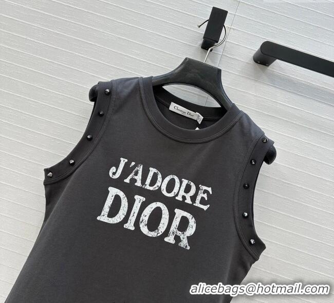 Market Sells Dior Cotton Vest with Studs DR061202 Grey 2025