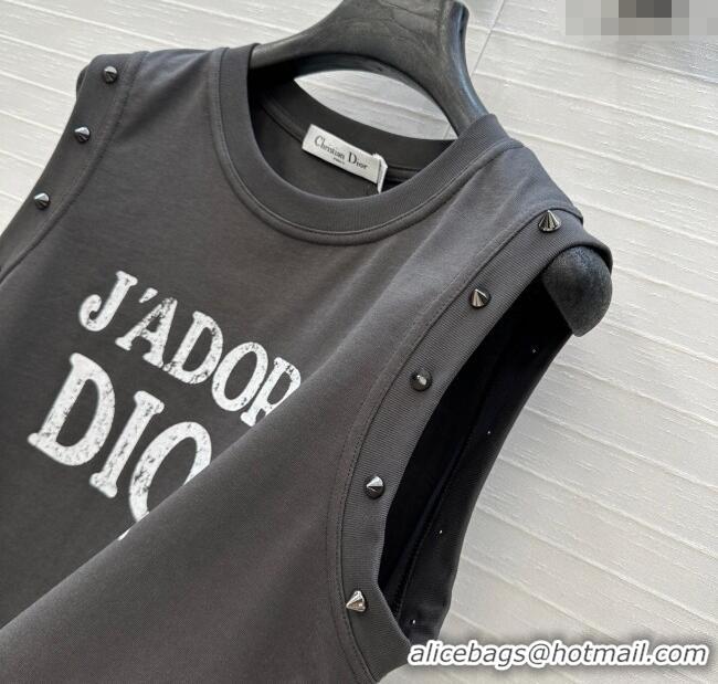 Market Sells Dior Cotton Vest with Studs DR061202 Grey 2025