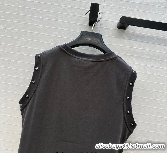 Market Sells Dior Cotton Vest with Studs DR061202 Grey 2025