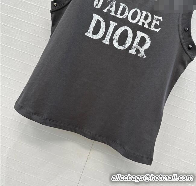 Market Sells Dior Cotton Vest with Studs DR061202 Grey 2025