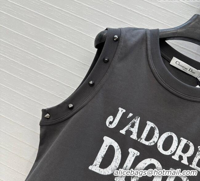 Market Sells Dior Cotton Vest with Studs DR061202 Grey 2025
